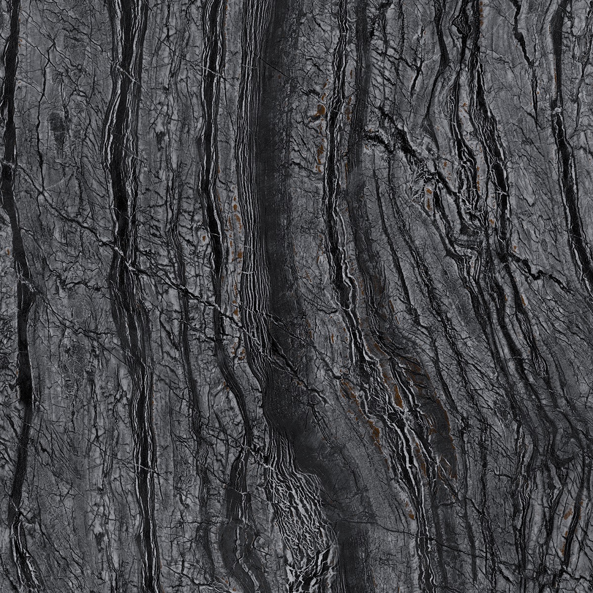 بلاط بورسلين مزجج باللون الأسود والرمادي