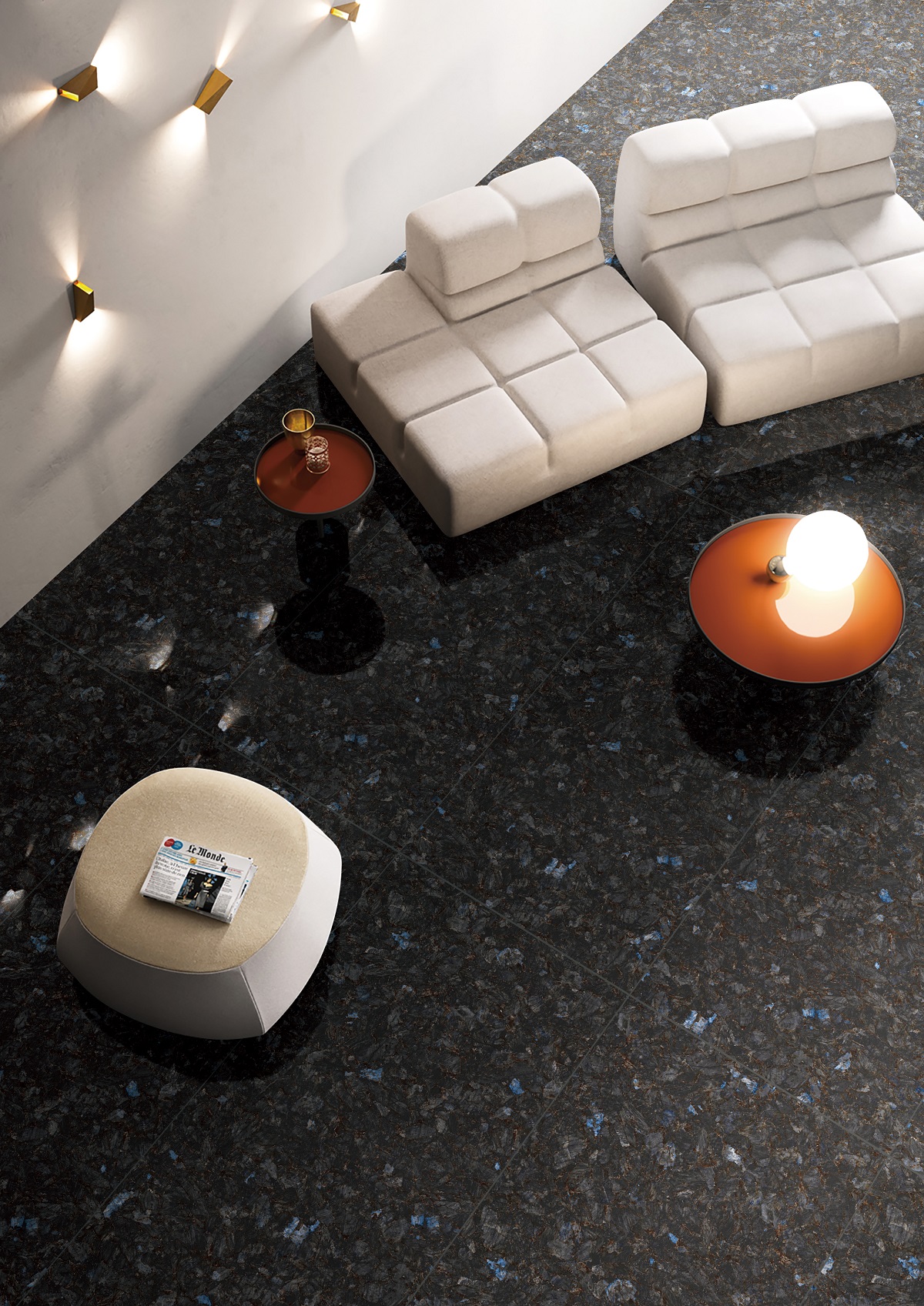 اليشم تبدو بلاطة البلاط الأسود